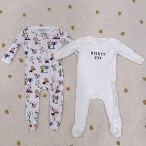 Pottery Barn Kids Valentines Onesie set 3-6m